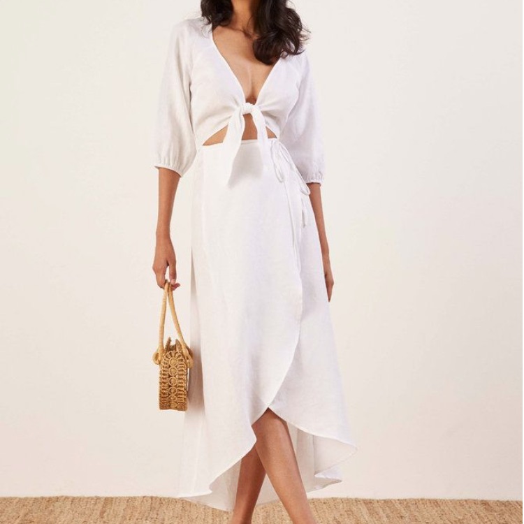 Nwt Reformation Crete Dress In White